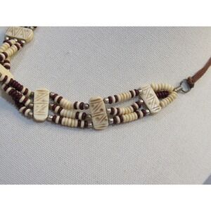 Vintage Multistrand Earthy Bead Necklace Natural Hippie Boho Skater Surfer Earth